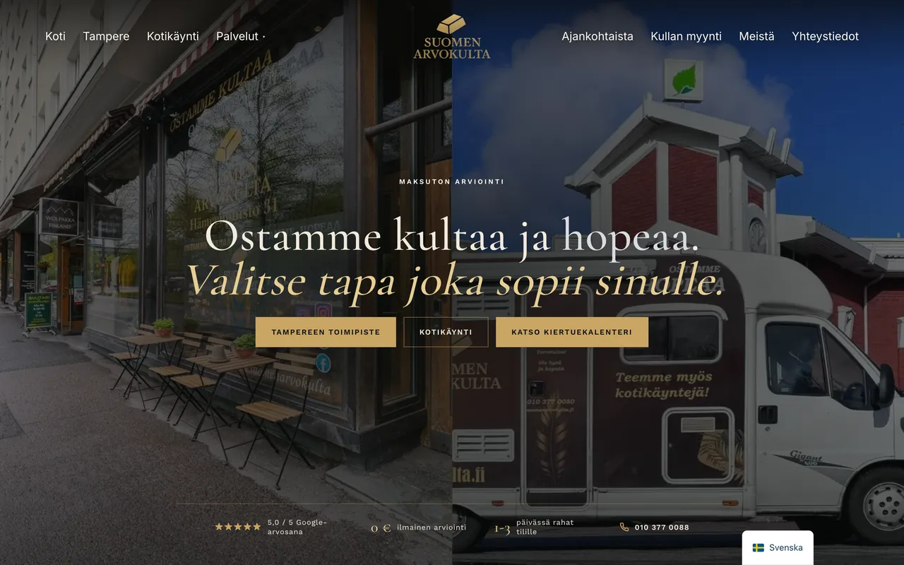 Screenshot: Suomenarvokulta.fi